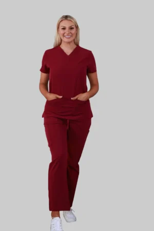 Scrub Top and Pants Pair (Wine)